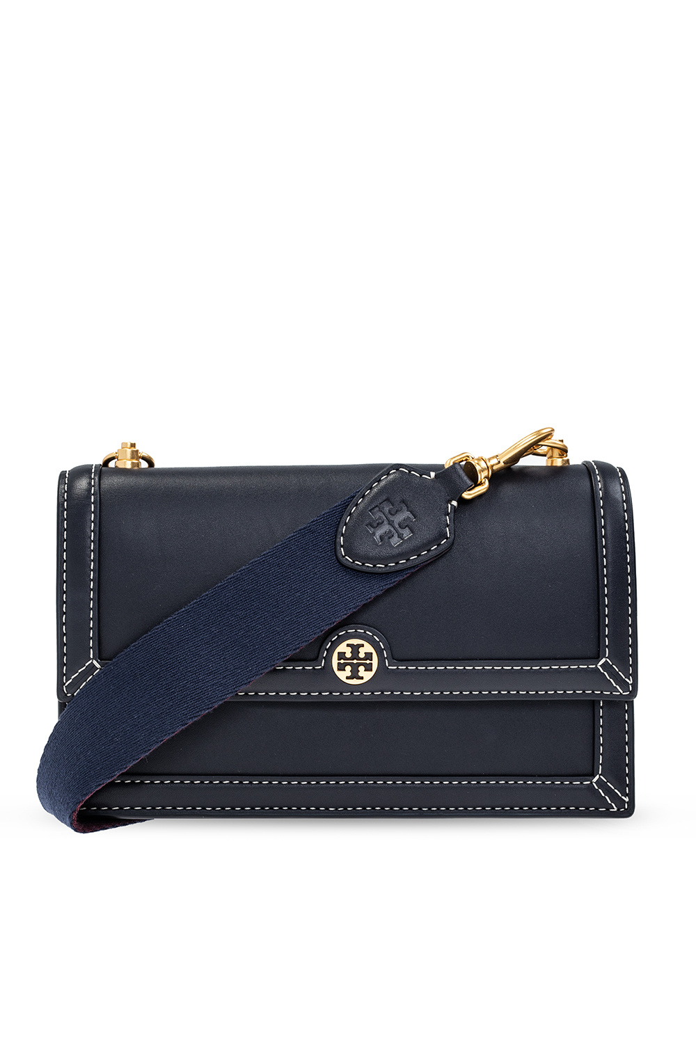 TORY BURCH Bag Navy Leather x Plastic sold Shoulder Bag